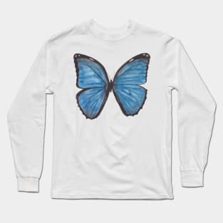 Butterfly - Blue Long Sleeve T-Shirt